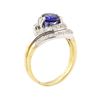Image 4 : 1.28 ctw Blue Sapphire And Diamond Ring And Attached Band - 14KT Yellow Gold