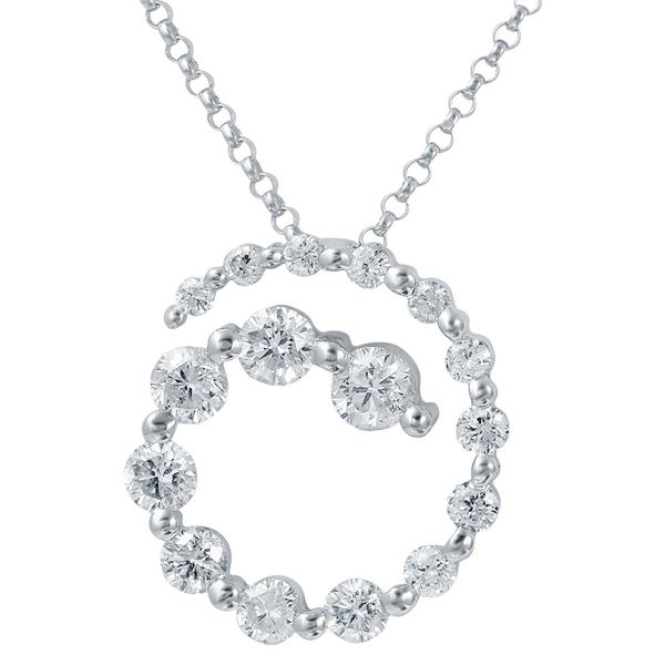Natural 1.14 CTW Diamond Necklace 14K White Gold - REF-130R5K