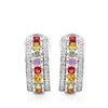 Image 1 : Natural 2.57 CTW Multi-Sapphire & Diamond Earrings 14K White Gold - REF-144M2F