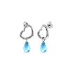 Genuine 4.5 ctw Blue Topaz Earrings 14KT White Gold - REF-42K6V
