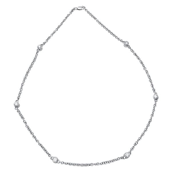 Natural 2.91 CTW Diamond Necklace 14K White Gold - REF-485Y3N