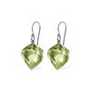 Genuine 26 ctw Green Amethyst Earrings 14KT White Gold - REF-42R2P