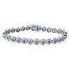 Image 1 : Natural 2.09 CTW Sapphire & Diamond Bracelet 18K White Gold - REF-299X7T