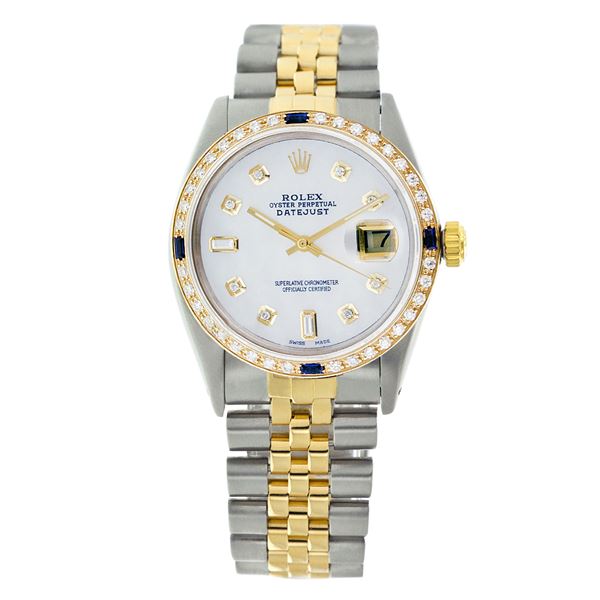 Rolex Pre-owned 36mm Mens White MOP Two Tone