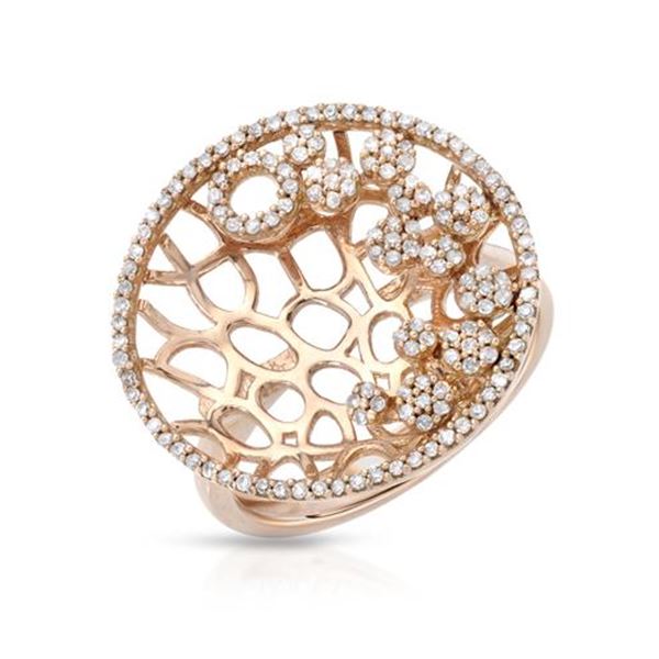 Natural 0.52 CTW Diamond Ring 14K Rose Gold - REF-68X4T