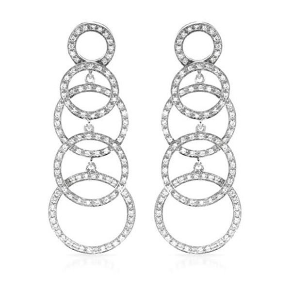 Natural 0.94 CTW Diamond Earrings 14K White Gold - REF-126H2W