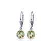 Image 1 : Genuine 3.1 ctw Green Amethyst Earrings 14KT White Gold - REF-34H3X