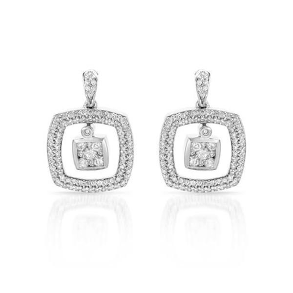 Natural 1 CTW Diamond Earrings 14K White Gold - REF-132X3T