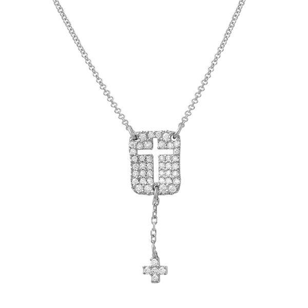 Natural 0.28 CTW Diamond Necklace 18K White Gold - REF-57H6W