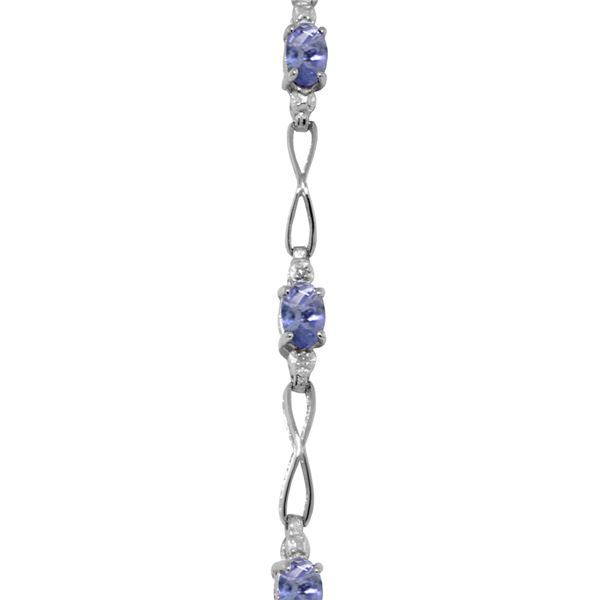 Genuine 1.16 ctw Tanzanite & Diamond Bracelet 14KT White Gold - REF-71A5K