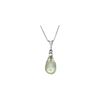 Image 1 : Genuine 2.3 ctw Green Amethyst & Diamond Necklace 14KT White Gold - REF-22Y8F