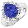 Image 1 : Natural 3.73 CTW Tanzanite & Diamond Ring 14K White Gold - REF-121R7F