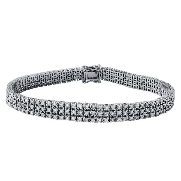Natural 3.86 CTW Diamond Bracelet 18K White Gold - REF-503M3F
