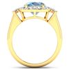 Image 2 : Natural 3.53 CTW Aquamarine & Diamond Ring 14K Yellow Gold - REF-134F2N