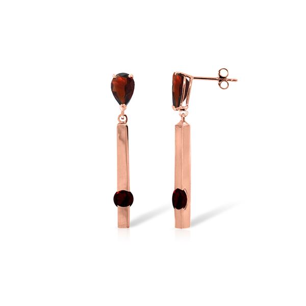 Genuine 4.25 ctw Garnet Earrings 14KT Rose Gold - REF-54P6H