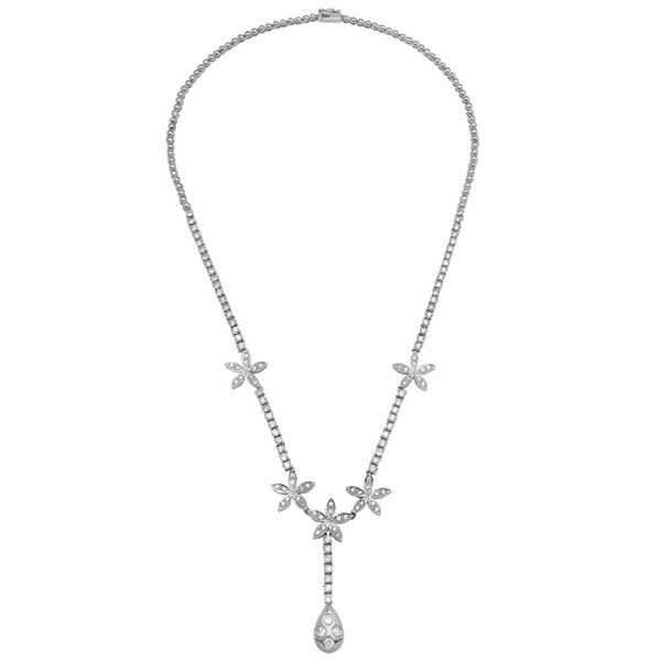 Natural 3.06 CTW Diamond Necklace 14K White Gold - REF-294M3F