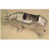 Image 3 : A "WHITE" METAL HIPPOPOTAMUS FORM CONTAINER