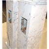 Image 3 : TWO SIMILAR WHITE AND GREY VEINED MARBLE PEDESTALS