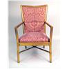 Image 3 : FOUR GOLD-PAINTED FAUX-BAMBOO UPHOLSTERED ARMCHAIRS