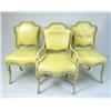 Image 1 : A SET OF SIX BAROQUE STYLE LEATHER UPHOLSTERED WHITE-PAINTED DINING CHAIRS