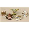 Image 1 : FIVE LIMOGES HAND-PAINTED PORCELAIN SMALL HINGED BOXES