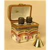 Image 7 : FIVE LIMOGES HAND-PAINTED PORCELAIN SMALL HINGED BOXES