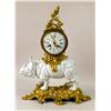 Image 1 : A NAPOLEON III ORMOLU-MOUNTED AND LACQUERED PORCELAIN RHINOCEROS FORM MANTLE CLOCK