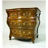 Image 1 : A PAIR OF FRENCH PROVINCIAL STYLE CARVED CHERRYWOOD THREE-DRAWER SERPENTINE-FRONT COMMODES