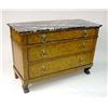 Image 1 : AN EMPIRE STYLE FIGURED WALNUT MARBLE TOP COMMODE