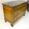 Image 2 : AN EMPIRE STYLE FIGURED WALNUT MARBLE TOP COMMODE