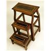 Image 2 : A SET OF GEORGIAN STYLE LEATHER-INSET FOLDING LIBRARY STEPS