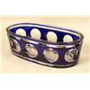 Image 1 : A CRYSTAL COBALT CUT-TO-CLEAR OVAL SHAPED BOWL