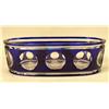 Image 2 : A CRYSTAL COBALT CUT-TO-CLEAR OVAL SHAPED BOWL