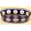 Image 3 : A CRYSTAL COBALT CUT-TO-CLEAR OVAL SHAPED BOWL