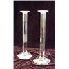Image 1 : A PAIR OF COLORLESS CRYSTAL HEXAGONAL CANDLESTICKS