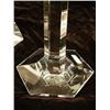 Image 3 : A PAIR OF COLORLESS CRYSTAL HEXAGONAL CANDLESTICKS