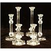 Image 1 : TWO PAIRS OF COLORLESS GLASS CANDLESTICKS