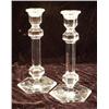 Image 4 : TWO PAIRS OF COLORLESS GLASS CANDLESTICKS