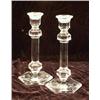 Image 5 : TWO PAIRS OF COLORLESS GLASS CANDLESTICKS
