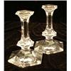 Image 6 : TWO PAIRS OF COLORLESS GLASS CANDLESTICKS