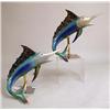 Image 1 : A PAIR OF POLYCHROME AND PARCEL-GILT DECORATED PORCELAIN MARLIN