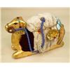 Image 4 : A GROUP OF THREE PAPER MACHE GILT AND JEWEL DECORATED CAMELS