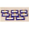 Image 1 : A GROUP OF EIGHT HAND PAINTED COBALT-DECORATED AND PARCEL-GILT PLACE CARDS
