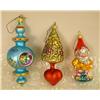 Image 5 : A GROUP OF ASSORTED PAINT-DECORATED FIGURAL GLASS CHRISTMAS ORNAMENTS