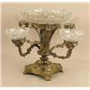 Image 1 : AN ENGLISH STERLING SILVER AND CUT CRYSTAL FOUR ARM EPERGNE