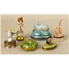 Image 1 : A GROUP OF SIX HAND-PAINTED PORCELAIN SMALL HINGED BOXES