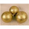 Image 4 : A GROUP OF ASSORTED GOLD-PAINTED SPHERICAL CHRISTMAS ORNAMENTS