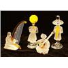 Image 1 : FOUR COLORLESS AND AMBER GLASS MUSICIAN FIGURALS