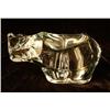 Image 4 : A COLORLESS GLASS RHINOCEROS FIGURE
