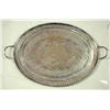 Image 1 : A SILVER PLATED DOUBLE HANDLED OVAL TRAY